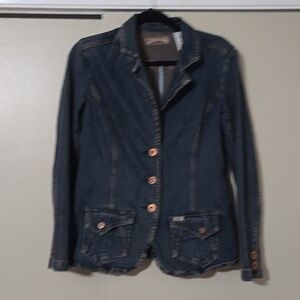 Signature Levi Strauss Ladies Denim Jacket Copper Buttons Size Medium